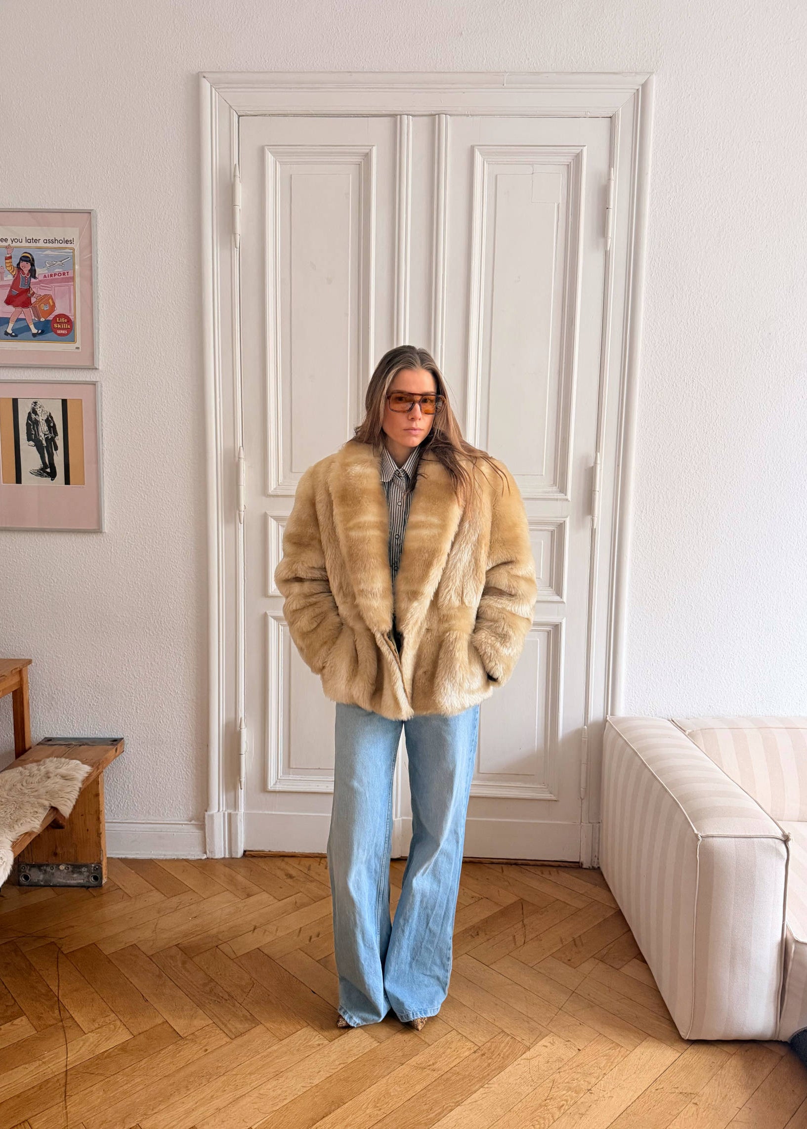 Faux Fur Jacket "BLOND."