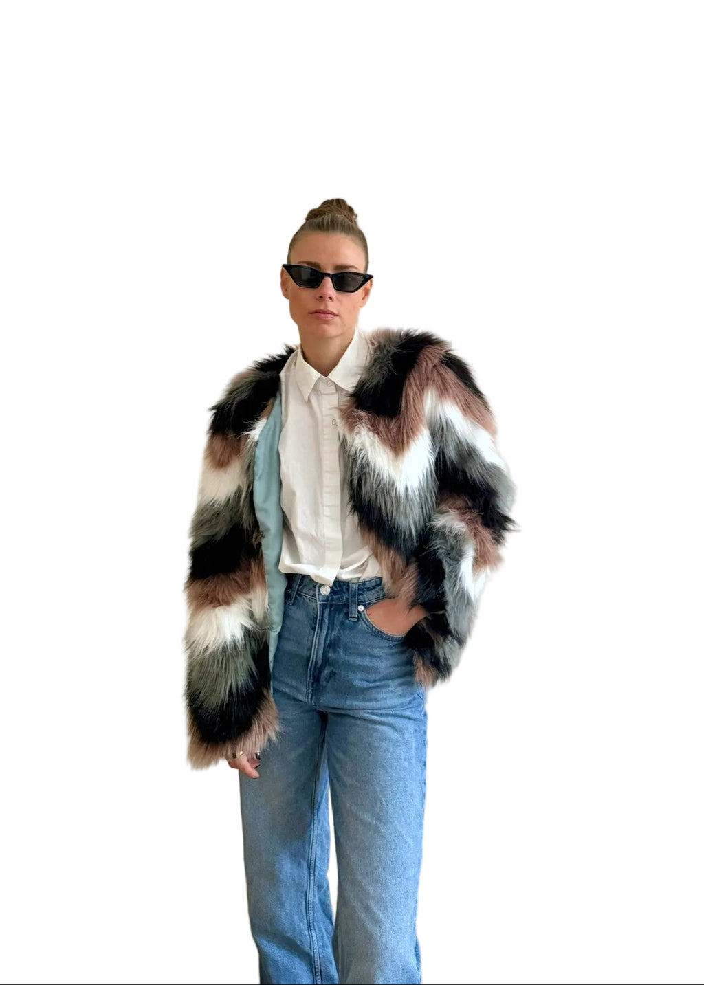 Reworked Vintage Faux Fur Jacket - baj.