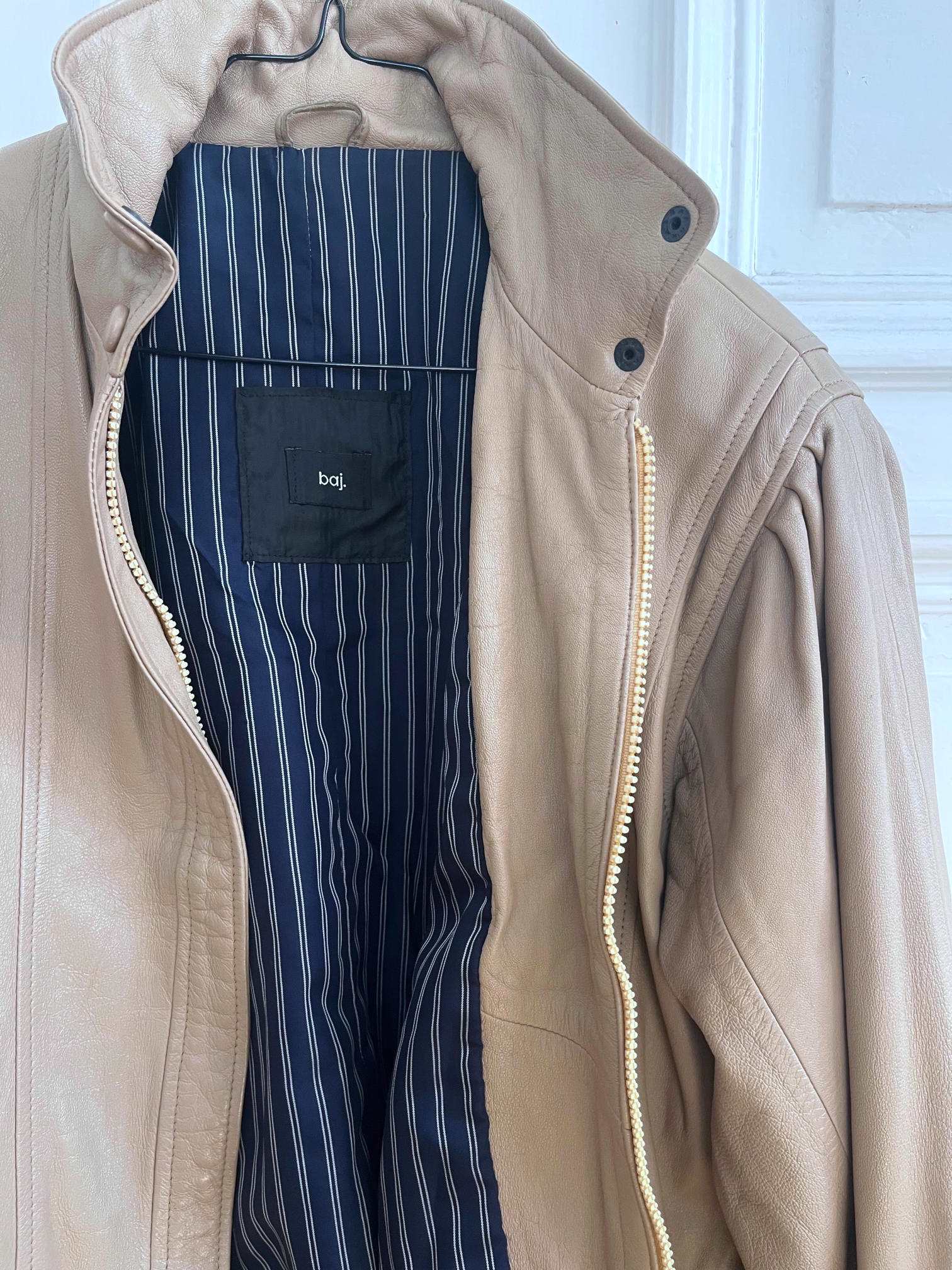 Leather Jacket "BEIGEY." - baj.