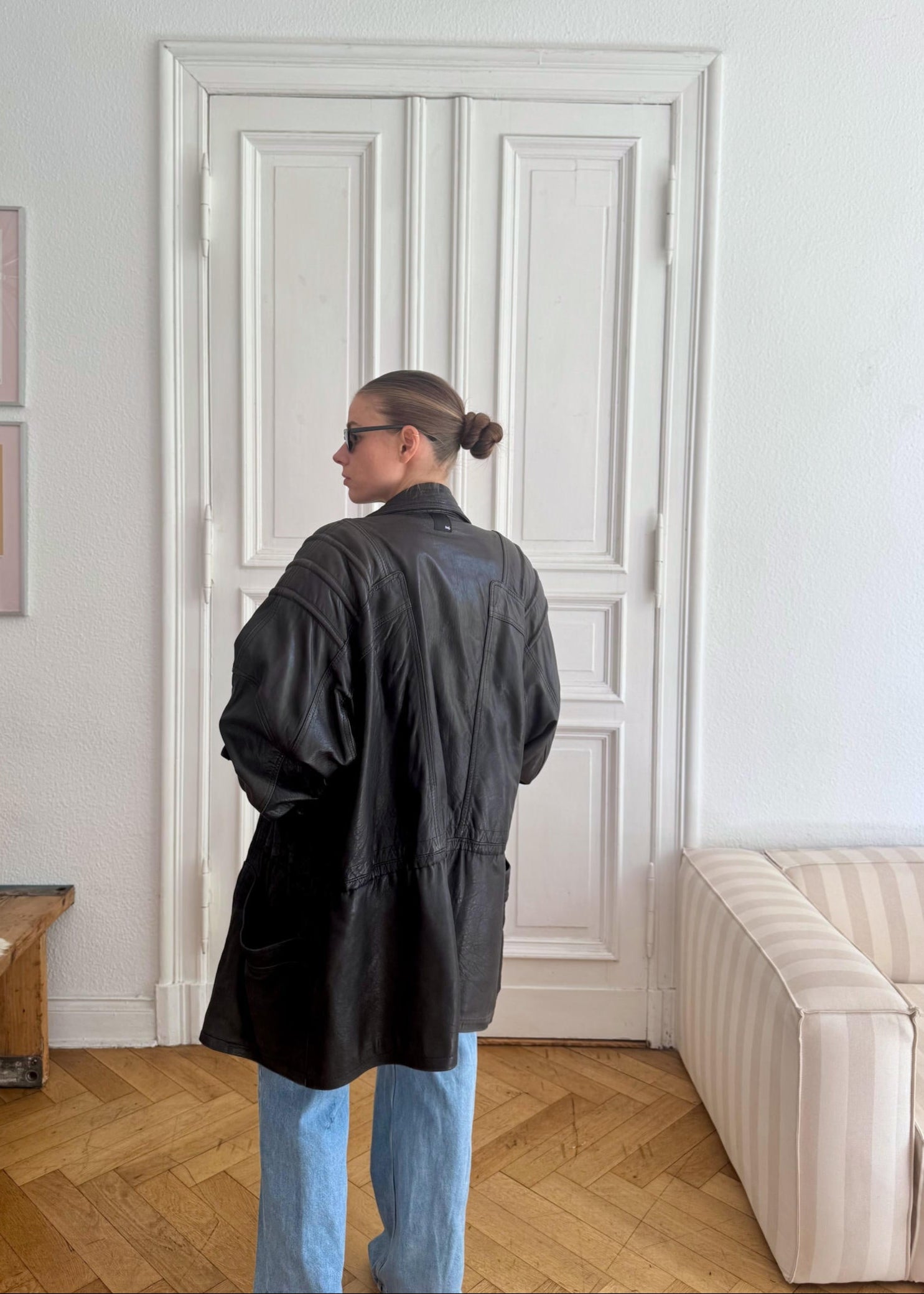 Leather Jacket BOY. – Vintage Black Oversize Style | baj.