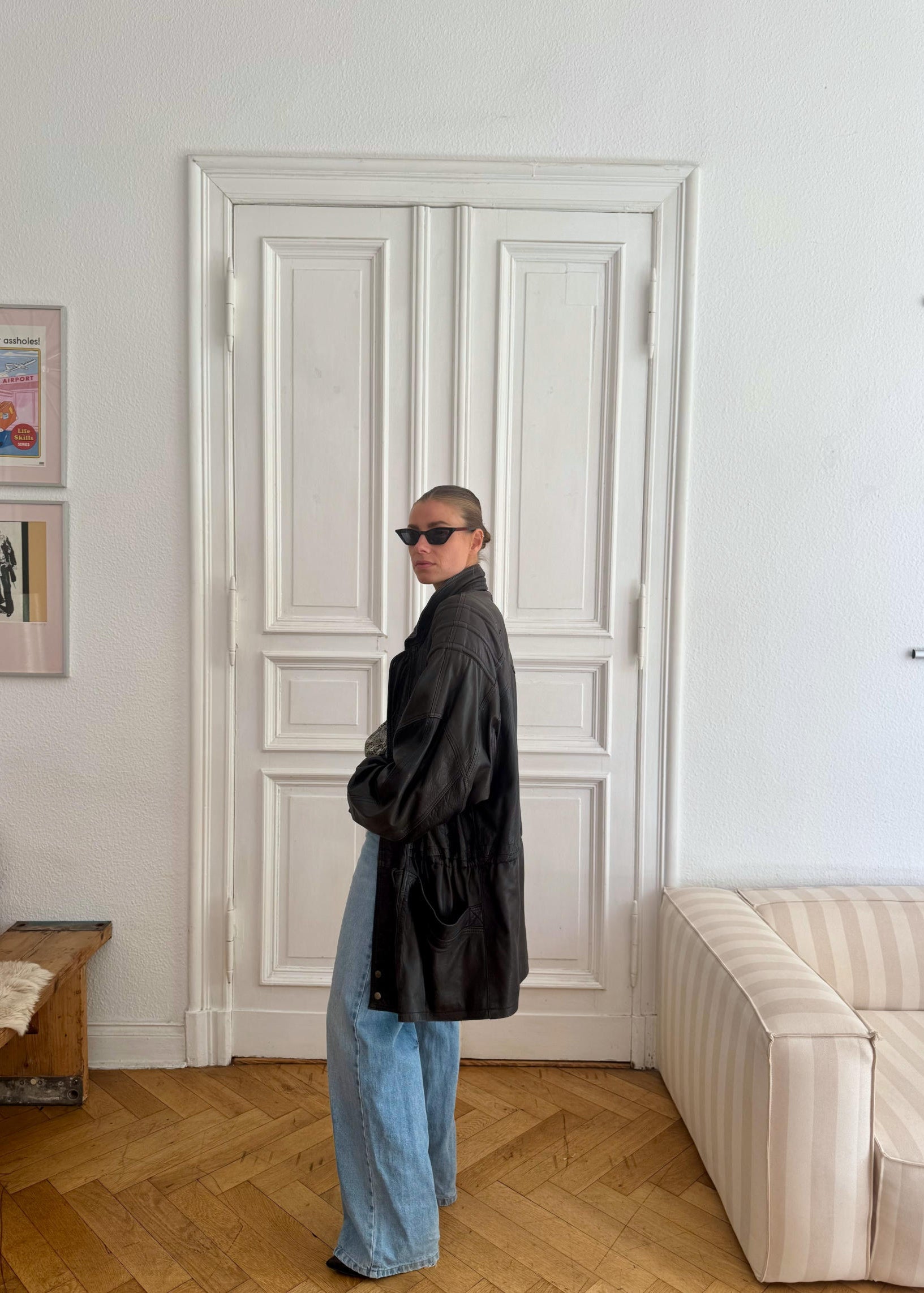 Leather Jacket BOY. – Vintage Black Oversize Style | baj.