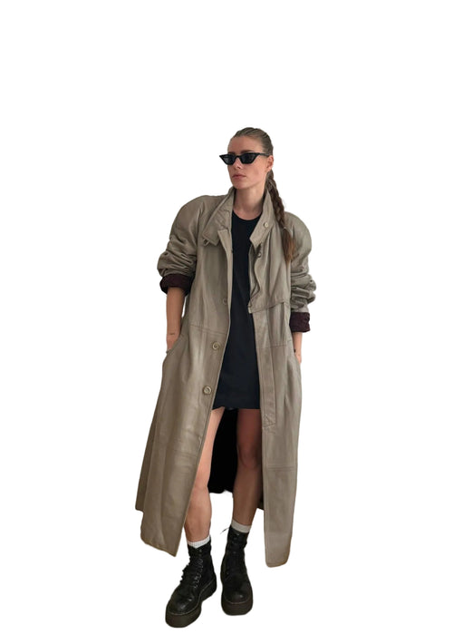 Leather Trech Coat "UNITRE." - baj.