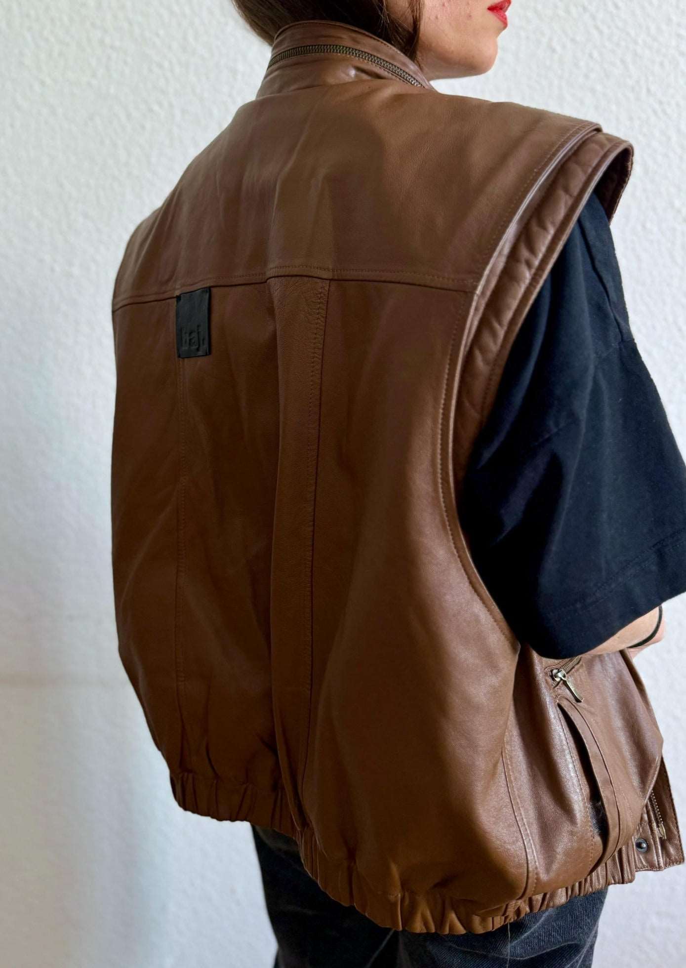 Leather Vest "FISHBOY." - baj.