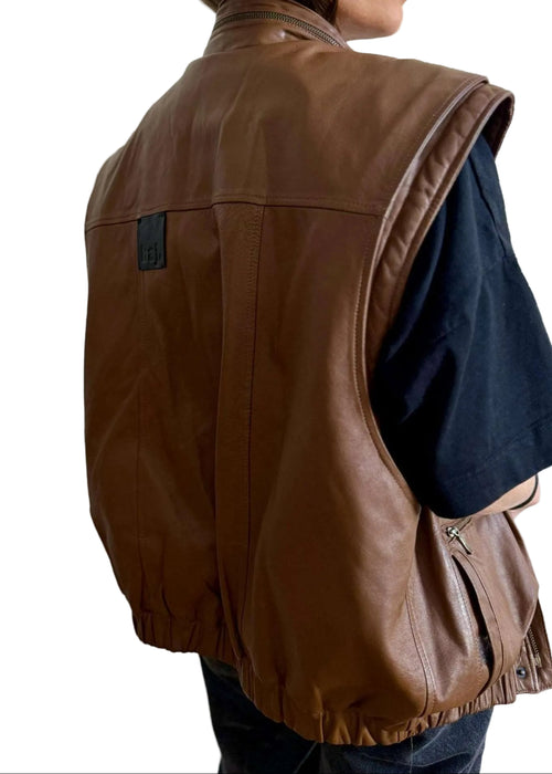 Leather Vest "FISHBOY." - baj.