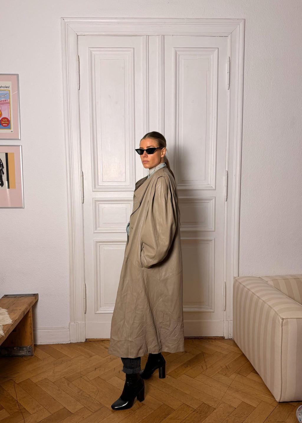 Oversize Leather Coat "SHO." - baj.