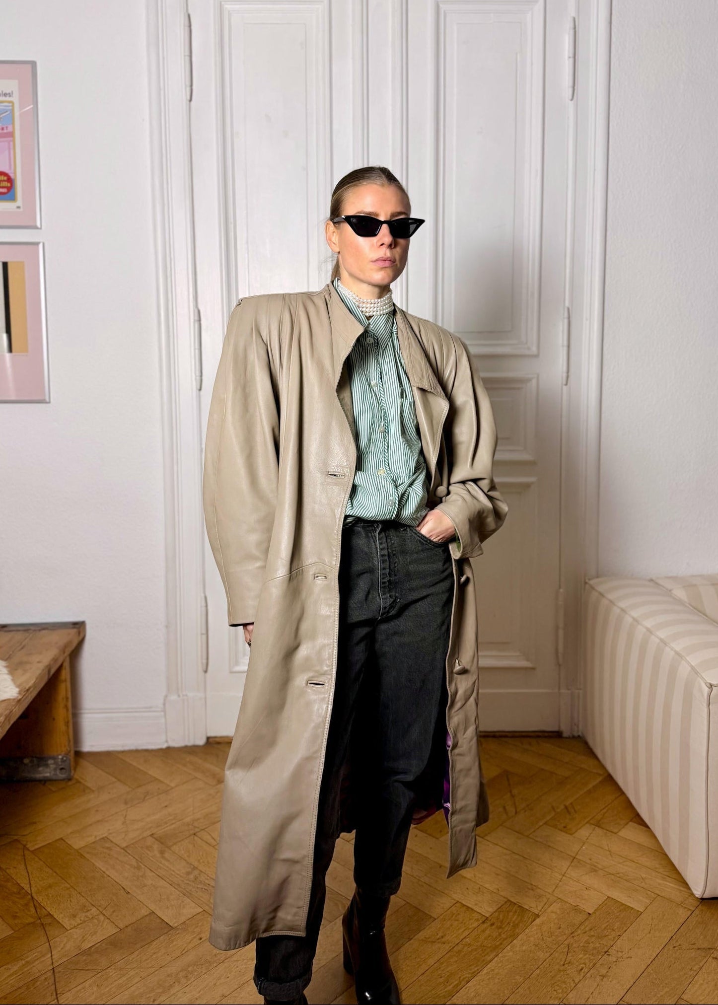 Oversize Leather Coat "SHO." - baj.