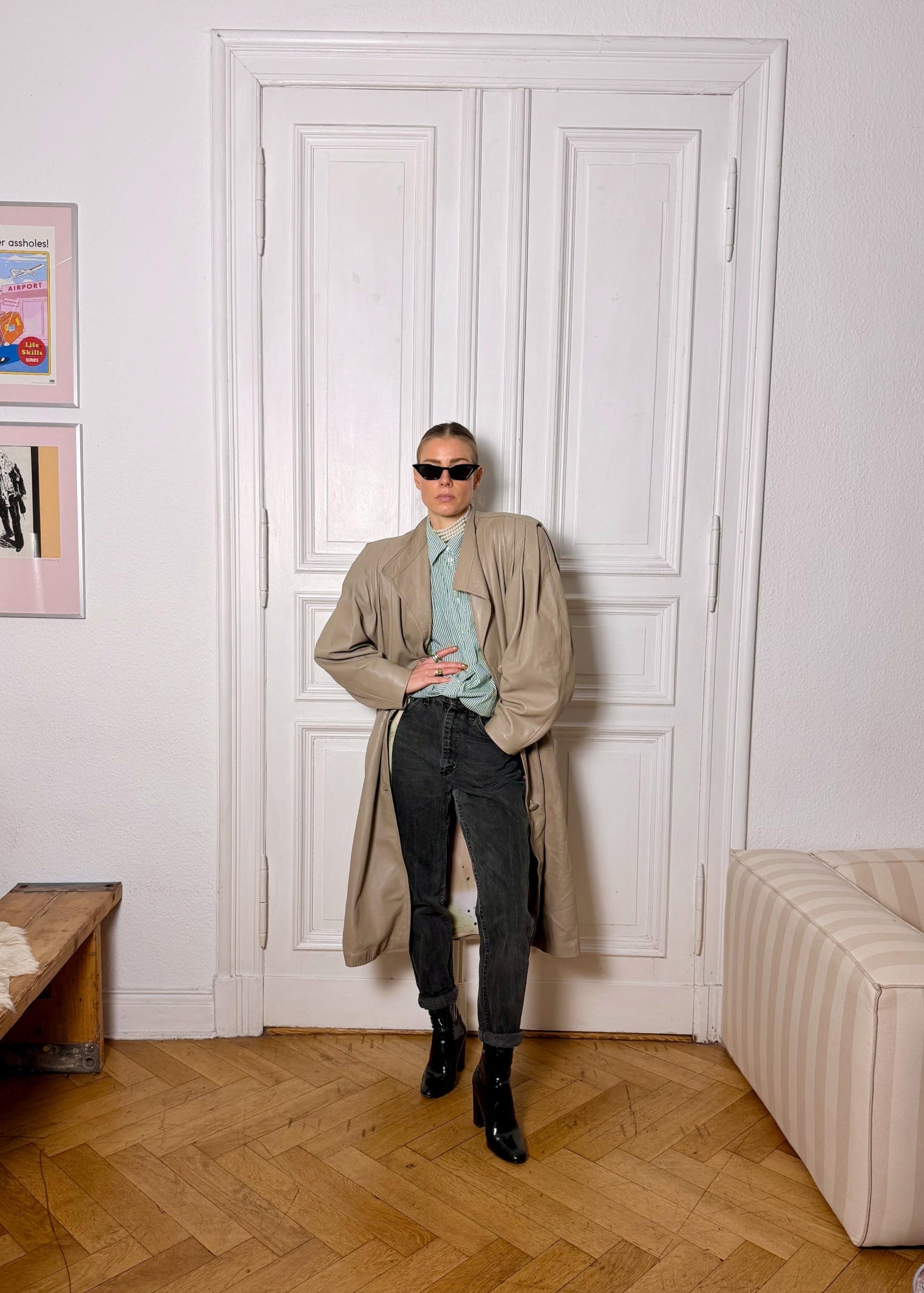 Oversize Leather Coat "SHO." - baj.